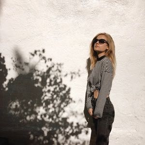 Striped long sleeve top